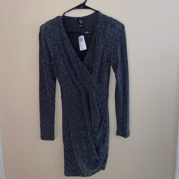 Shoulder pad 90 sparkles glitter girl mini dress bodycon goin out formal fashion - Picture 1 of 14